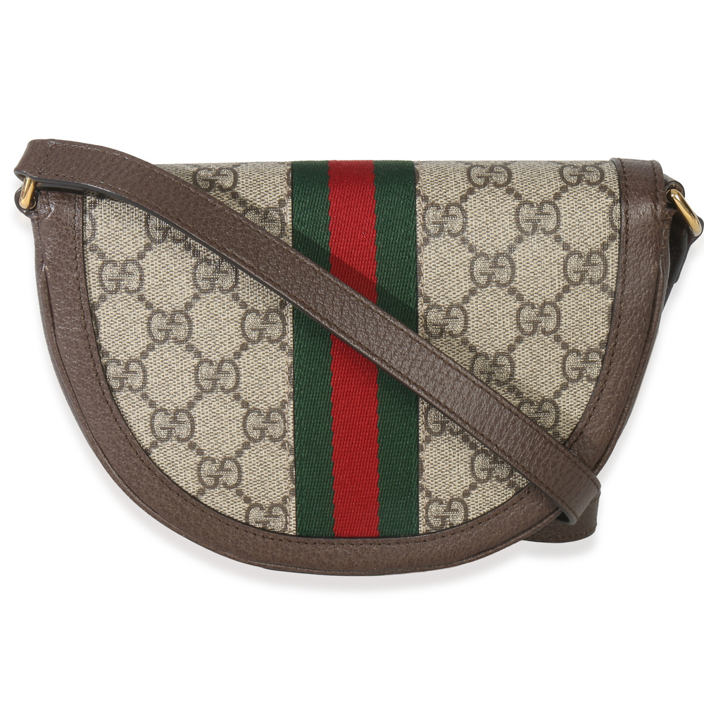 Gucci Beige GG Supreme Canvas Ophidia GG Curved Flap Bag - Picture 2 of 8